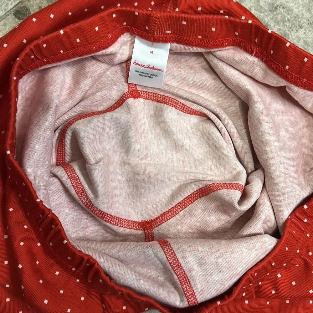 Hanna Andersson Heritage Fair Isle Red Long John PJ Pajama Pant Medium